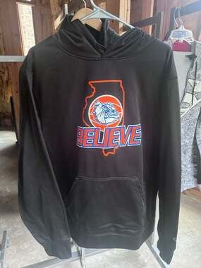 BSN Sports Illinois Bulldog Believe Graphic Hoodie Black Size Large